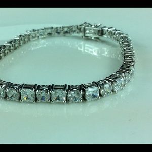 Diamoique QVC tennis bracelet in sterling silver